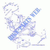 CHASSIS, MAIN FRAME AND SKID PLATE   R12JT9EFX (49RGRFRAME11RZR875) für Polaris RZR XP INTL 2012