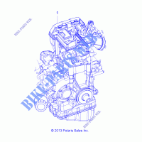 LONG BLOCK   A14MH57FA/FJ (49RGRSB14SP570) für Polaris SPORTSMAN 570 FOREST 2014