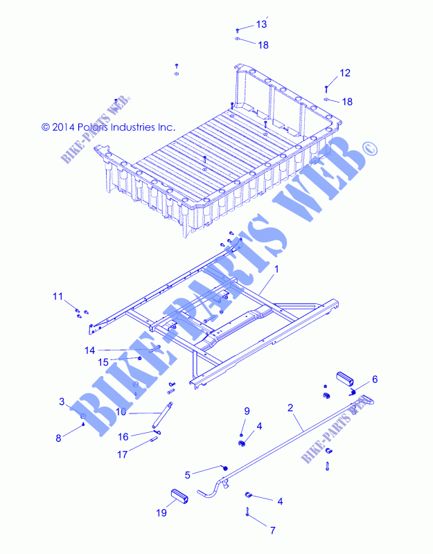 BED BOX MONTAGE   LATCH   R16RTA57A1/A4/A9/B1/B4/B9/EAP/EBP (49RGRBOXMOUNTING15900XP) für Polaris RANGER XP 570 FULL SIZE  2016