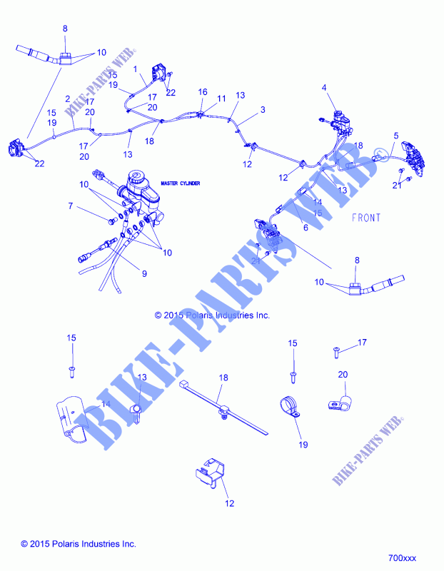 BRAKE LINES AND MASTER CYLINDER   R16RTA57A1/A4/A9/B1/B4/B9/EAP/EBP (700763) für Polaris RANGER XP 570 FULL SIZE  2016