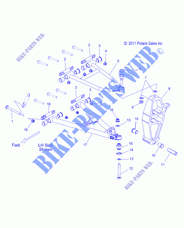 Querlenker Vorderachse   S16CR5BSA/BSL (49SNOWSUSPFRT12800SB) für Polaris INDY 2016