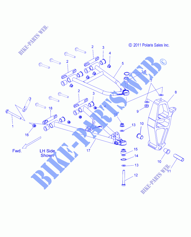 Querlenker Vorderachse   S16CE5BSL (49SNOWSUSPFRT12800SB) für Polaris INDY 2016