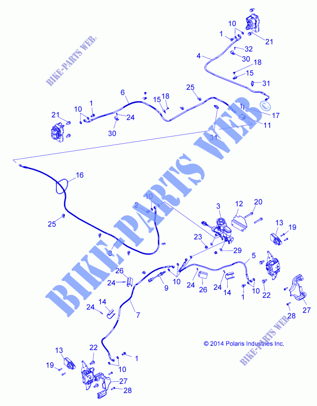 BRAKE LINES AND MASTER CYLINDER   Z16VBE99AK/AW/AB (49RGRBRAKELINES15Z90060) für Polaris RZR 1000 S4 2019