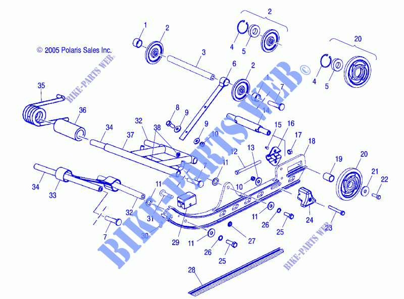 HINTERRADAUFHÄNGUNG   S15WB1ASA/AEA (4997579757A11) für Polaris YOUTH 2015