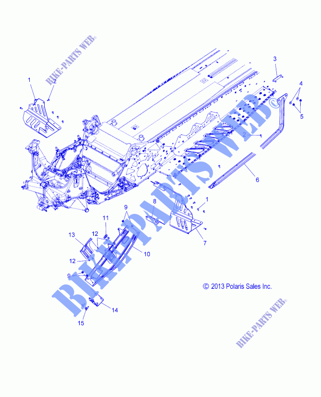 CHASSIS, CLUTCH GUARD AND FUßSTÜTZES   S15CS6GSL/GEL (49SNOWCLUTCHGUARD14600V) für Polaris INDY 2015