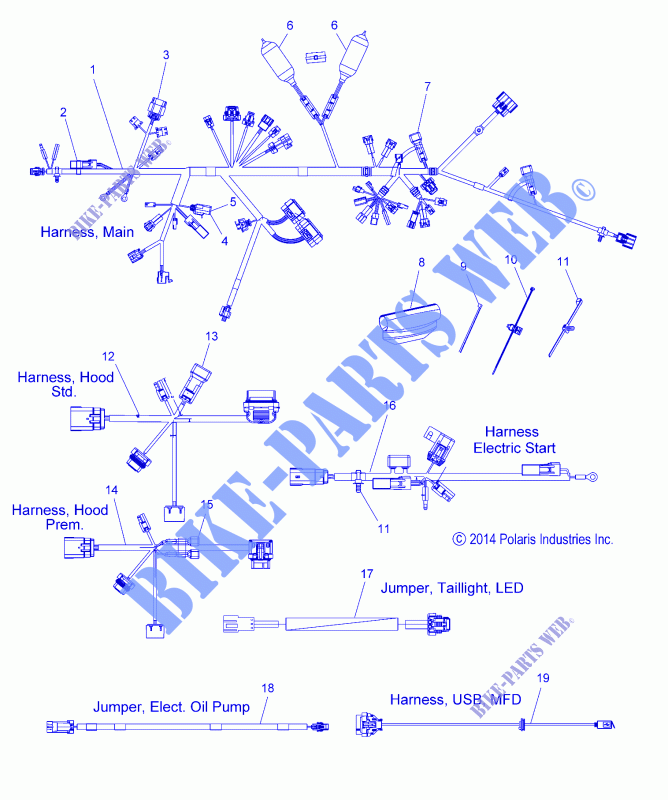 KABELSTRANG   S15DP6 ALL OPTIONEN (49SNOWHARNESS15SBPROS) für Polaris RUSH 2015