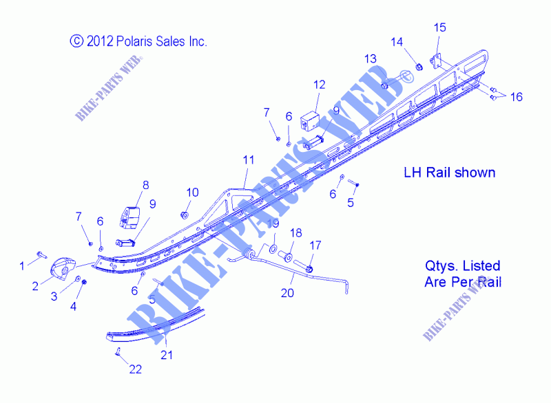 SUSPENSION, Schienen Montage   S15CG8/CH8 ALL OPTIONEN (49SNOWSUSPRAIL13PRMK) für Polaris RMK 2015