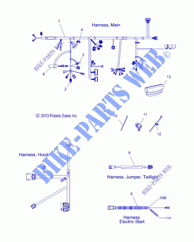 KABELSTRANG   S15CC8/CD8/CM8 ALL OPTIONEN (49SNOWHARNESS14PRMK) für Polaris RMK 2015