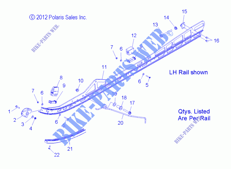 SUSPENSION, Schienen Montage, LE   S15CC8/CD8 ALL OPTIONEN (49SNOWSUSPRAIL13PRMK) für Polaris RMK 2015