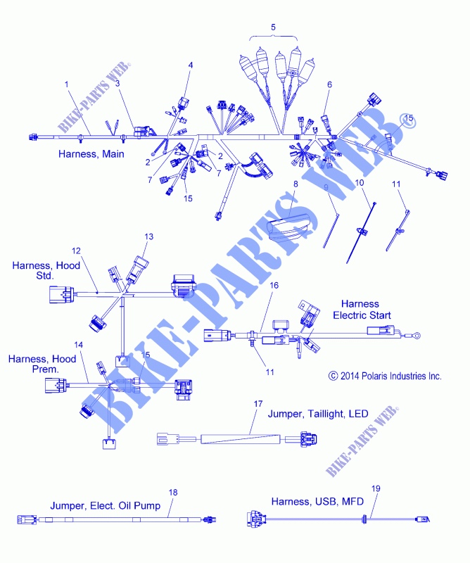 KABELSTRANG   S15DF8 ALL OPTIONEN (49SNOWHARNESS15PROS) für Polaris RUSH 2015