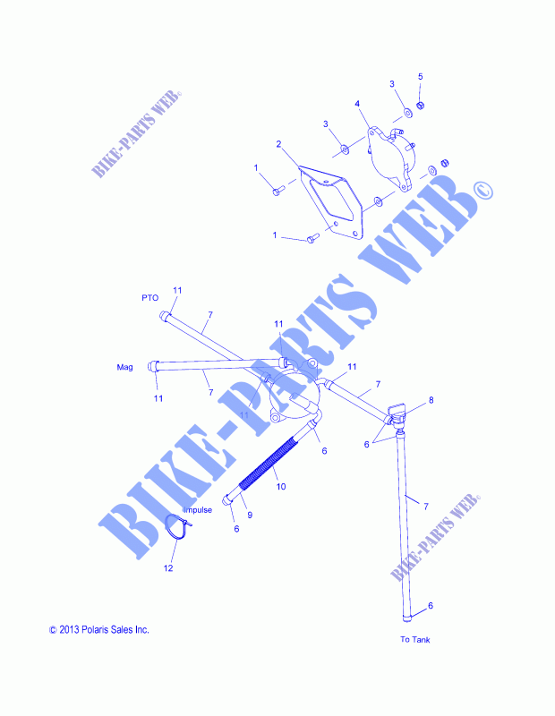 KRAFTSTOFFSYSTEM, BENZINPUMPE and LINES   S14CS5BSL/BEL (49SNOW TREIBSTOFFLINE14550) für Polaris INDY 2014