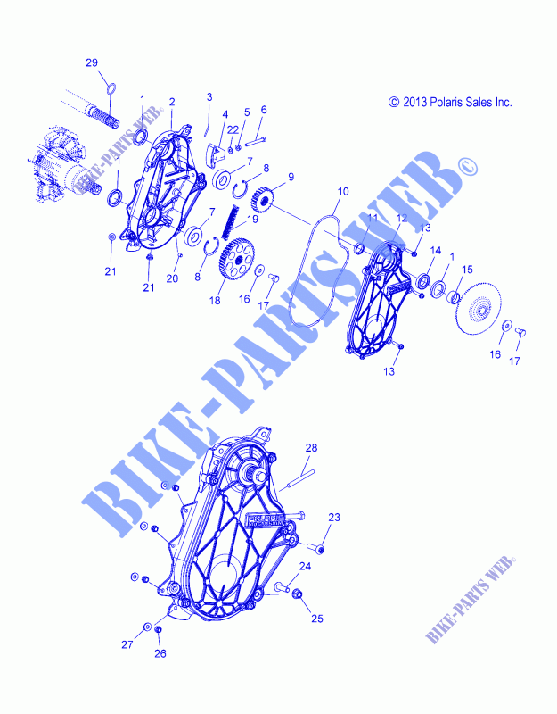 ANTRIEB, Kettenkasten   S14CB5BSA/BSL/BEL (49SNOWKettenkasten14550) für Polaris INDY 2014
