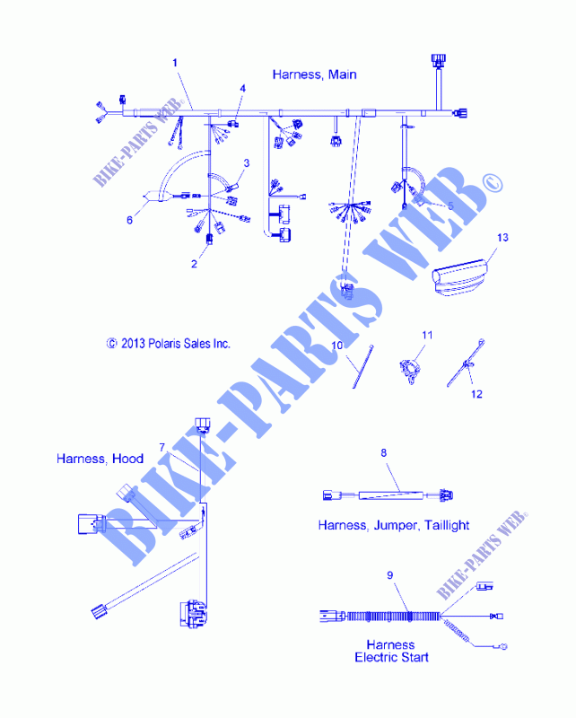 KABELSTRANG   S14CB6/CP6 ALL OPTIONEN(49SNOWHARNESS14INDY) für Polaris INDY 2014