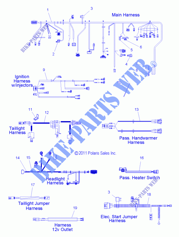 KABELSTRANG   S14PT6HSL/HEL (49SNOWHARNESS12600) für Polaris IQ LXT 2014