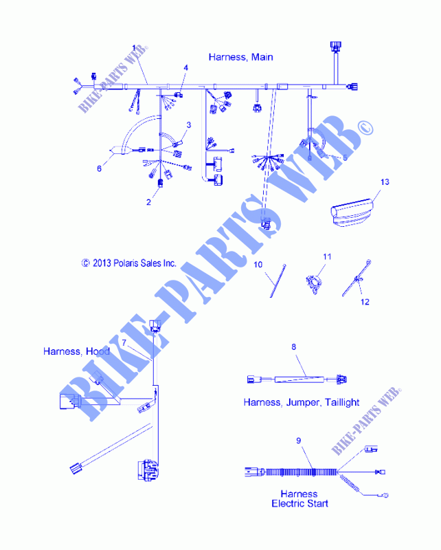 KABELSTRANG   S14CP8G ALL OPTIONEN(49SNOWHARNESS14INDY) für Polaris INDY 2014