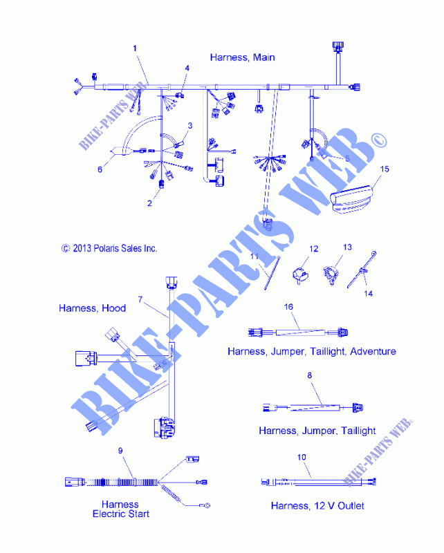 KABELSTRANG   S14BA8GSL/GEL (49SNOWHARNESS148SBP) für Polaris SWITCHBACK 2014