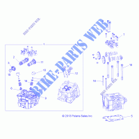 ZYLINDER HEAD, CAMS AND VALVES   A14DH57FJ (49RGRCYLINDERHD14570) für Polaris SPORTSMAN TOURING 570 EFI INTL 2014