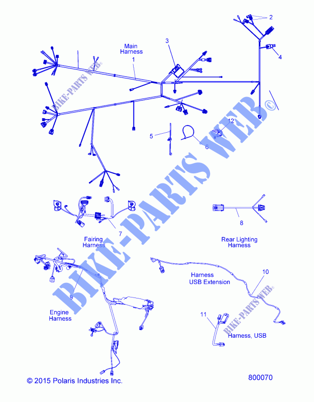 KABELSTRANGES   V16YW36/UW36 ALL OPTIONEN (800070) für Polaris MAGNUM - MAGNUM X-1 2016
