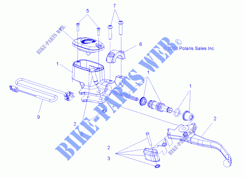 VORDERBREMSE BREMSE LEVER AND MASTER CYLINDER   A14TN5EAA/EAD (49ATVMCLH09SPXP550) für Polaris SPORTSMAN X2 550 EPS 2014