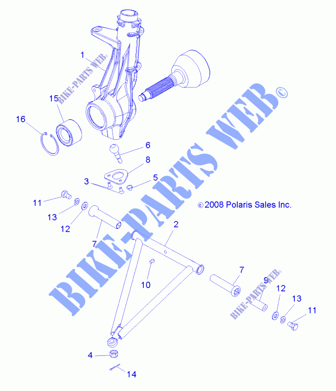 SUSPENSION, A ARM and STREBE MOUNTING   A13EA32FA (49ATVSUSPFRT10TBLZR) für Polaris TRAIL BOSS 330 INTL 2013