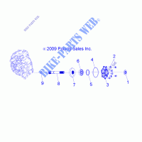 ANTRIEB, MAIN GETRIEBEGEHÄUSE OUTPUT SHAFT   A12NG50FA (49ATVSHAFTOUTPUT1332729) für Polaris SCRAMBLER 500 4X4 INTL 2012