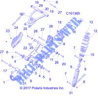 SUSPENSION   A18S6S57C1/CL  für Polaris SPORTSMAN 6X6 570 BIG BOSS EPS TRACTOR 2018