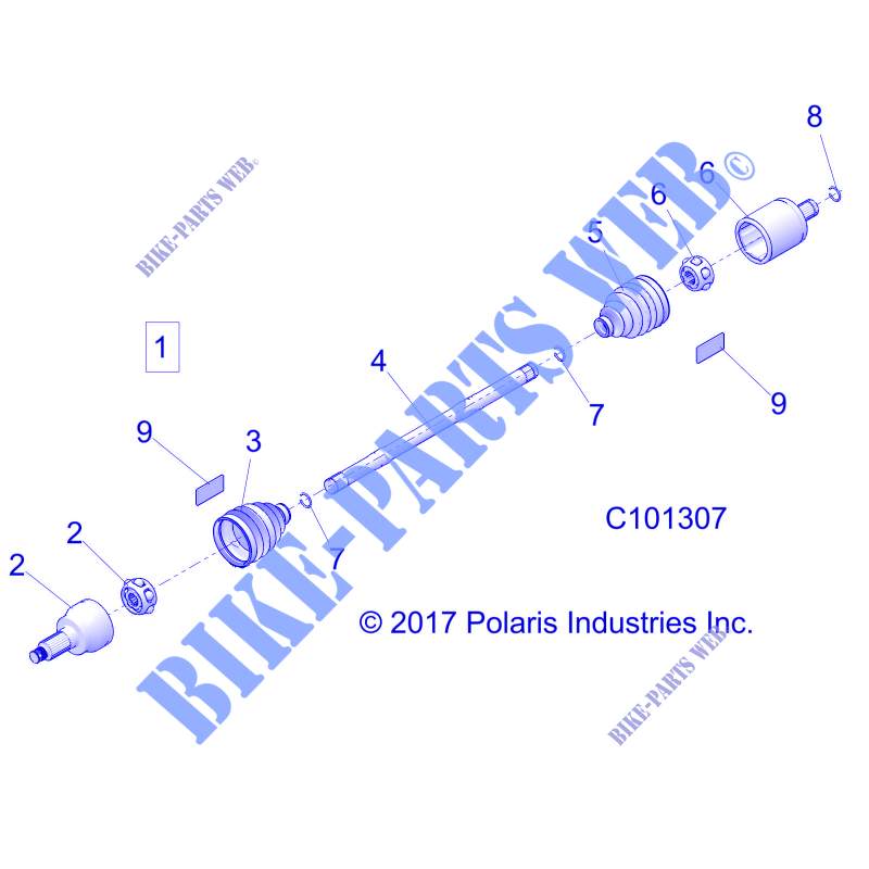 ANTRIEB, DRIVE SHAFT, FRONT   A18SXD95B9/SXE95BR/BC (C101307) für Polaris SPORTSMAN XP 1000 HUNTER EDITION 2018