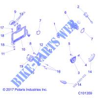 ELEKTRIC, TURN SIGNALS   A18SXS95FR (C101359) für Polaris SPORTSMAN 1000 XP ZUG 2018