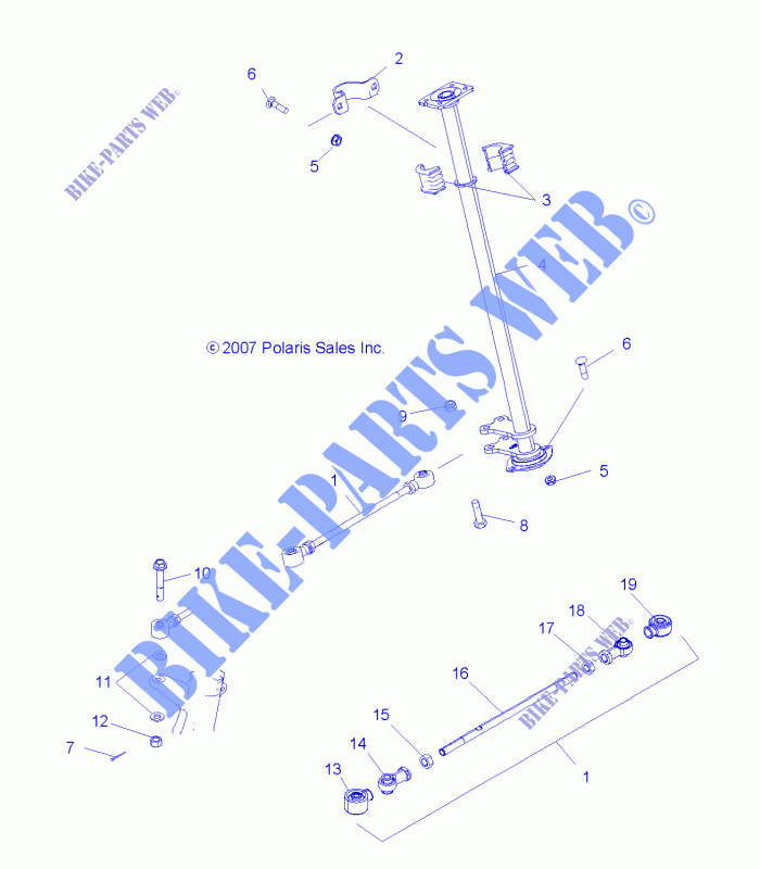 Lenksäule   A11NG50AA (49ATVLENKUNG08SCRAM) für Polaris SCRAMBLER 2011