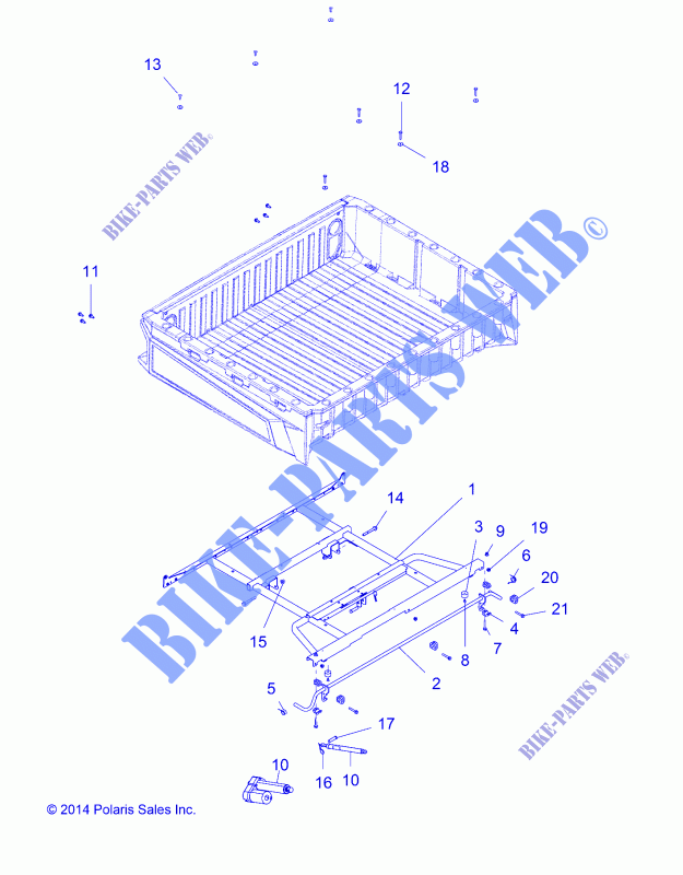 BOX MONTAGE AND LATCH   R16B1PD1AA/2P (49BRUTUSBOXMTG15) für Polaris RANGER HST 2016
