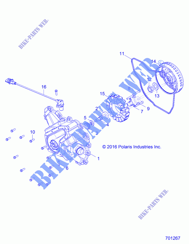 ENGINE, STATOR COVER AND FLYRAD   Z17VJE57AR (701267) für Polaris RZR S 570  2017