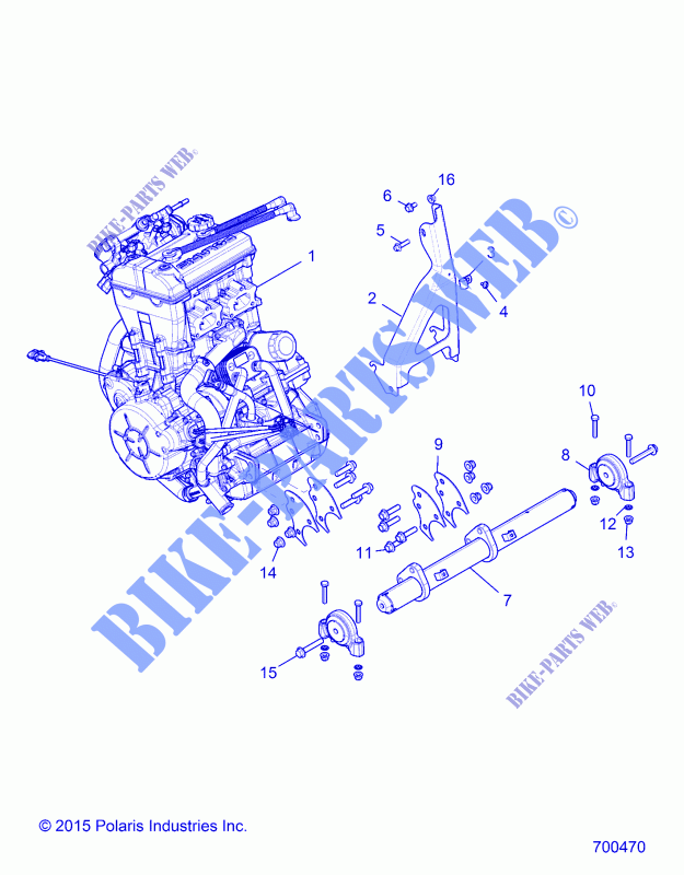 MOTOR, MOUNTING   Z17VFE92AK/AM/AB (700470) für Polaris RZR XP4 TURBO 2017