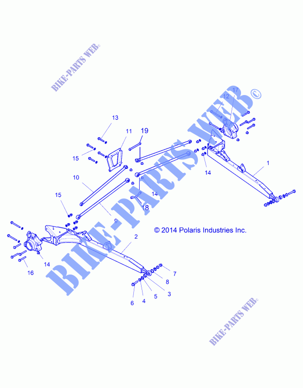 HINTERRADAUFHÃ„NGUNG CONTROL ARMS   Z16VDE99AF/AM/LM/AS/M99AM (49RGRSUSPRR151000) für Polaris RZR XP 1000 2016