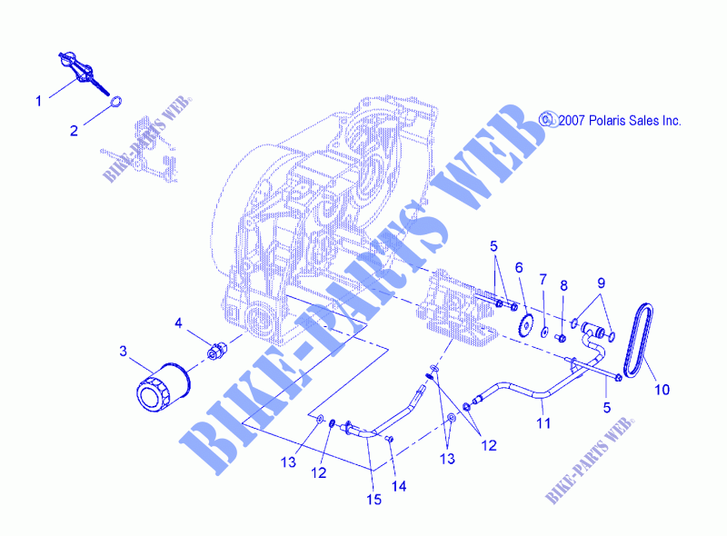 ÖLPUMPE MOUNTING AND ANZEIGE OL   V15UW/YW/ZW36 ALL OPTIONEN (49VICOILPUMPMTG08VEGAS) für Polaris MAGNUM 2015