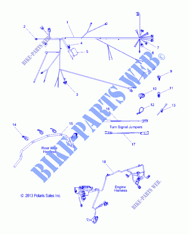 KABELSTRANGES   V14WB36 ALL OPTIONEN (49VICHARNESS14XB) für Polaris HIGHBALL 2014