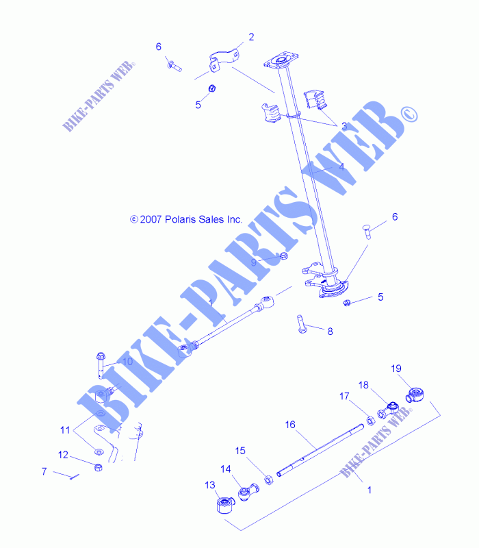 Lenksäule   A10NA32AA (49ATVLENKUNG08SCRAM) für Polaris TRAIL BLAZER 330 2010
