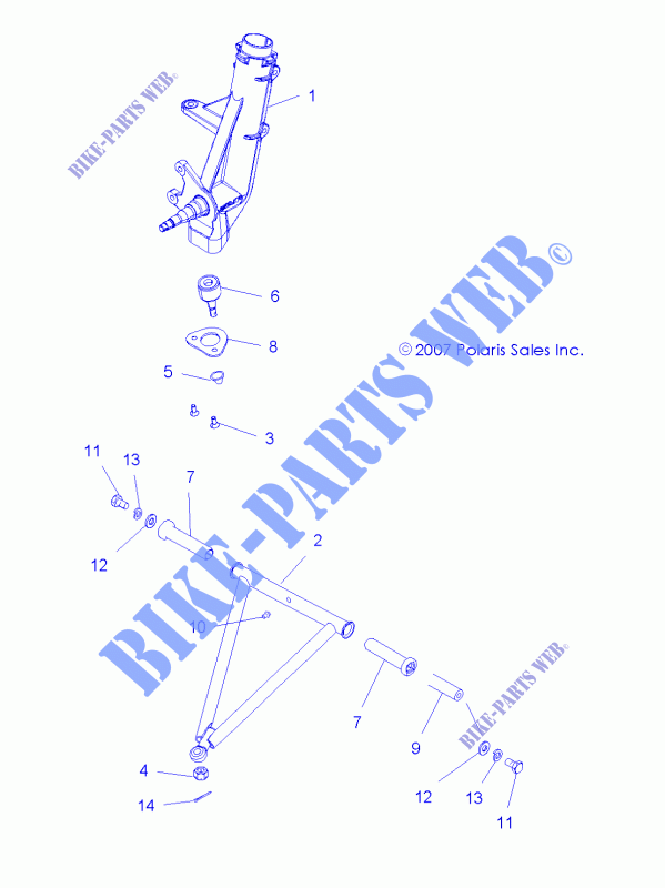 SUSPENSION, A ARM and STREBE MOUNTING   A08BA32AA (49ATVSUSPFRT08TB) für Polaris TRAIL BLAZER 330 2008