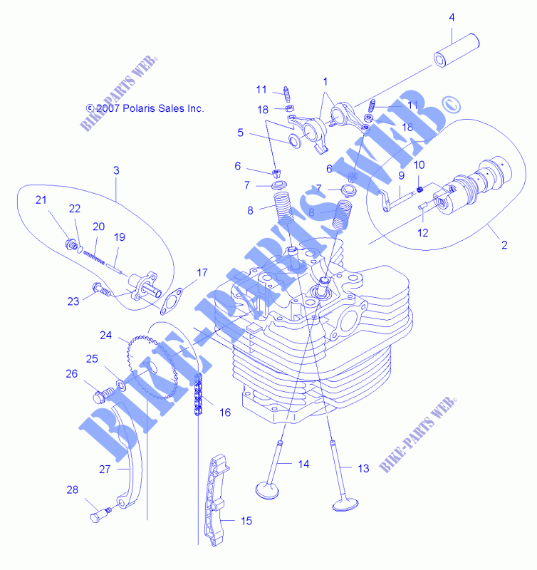 VALVES AND CAMSHAFT   A08BA32AA (49ATVCAMSHAFT08TB) für Polaris TRAIL BLAZER 330 2008