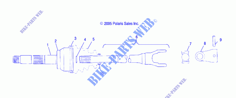ANTRIEBSWELLE   A07BG50AA/FA (4999201549920154B02) für Polaris SCRAMBLER 500 4X4 2007