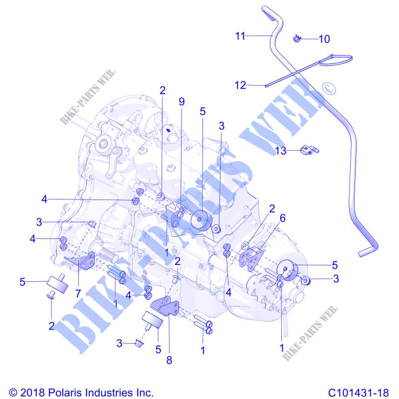 ENGINE, MOUNTING AND GETRIEBELAGERUNG   A20SGE95AK (C101431 18) für Polaris SPORTSMAN XP 1000 S 55