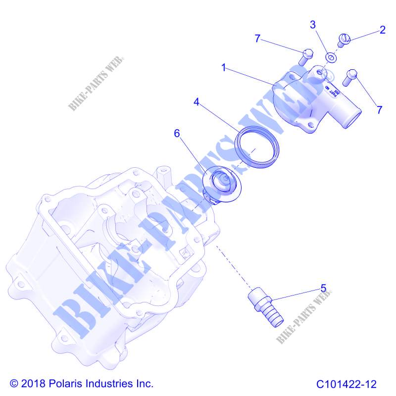 THERMOSTAT AND COVER   A19SAA50D5  für Polaris SPORTSMAN 450 HD 2x4 2019