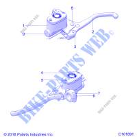 BRAKES, FRONT BRAKE LEVER AND MASTER CYLINDER   A19SEA57F1/SEE57F1/SEE57F2  für Polaris SPORTSMAN 570 EU 2019