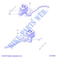 BRAKES, FRONT BRAKE LEVER AND MASTER CYLINDER   A19SJS57CH  für Polaris SPORTSMAN TOURING 570 EPS SP TRACTOR 2019