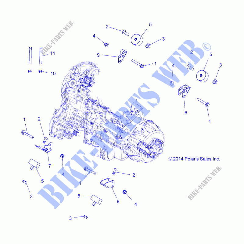ENGINE, MOUNTING AND GETRIEBELAGERUNG   A18SXM95AL  für Polaris SPORTSMAN XP 1000 HIGH LIFTER EDITION 2018