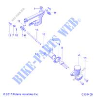 BRAKES, PEDAL AND MASTER CYLINDER MOUNTING   A18HZA15N4 (C101405) für Polaris RGR 150 EFI 2018