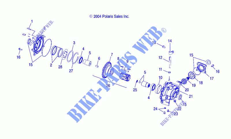 Das vordere Gehäuse   A05MH42AB/AG/AH (4994229422D04) für Polaris SPORTSMAN 400 2005