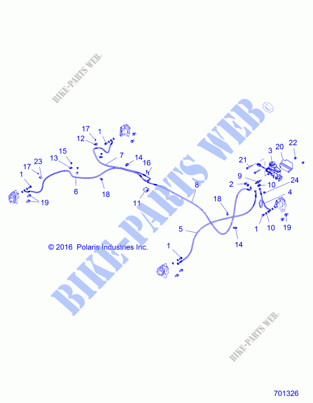 BRAKE LINES AND MASTER CYLINDER   R20M4A57B1/B9/EBH (701326) für Polaris RANGER 570 CREW 2020