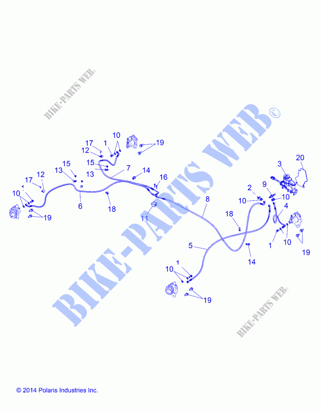 BRAKE LINES AND MASTER CYLINDER   R20MAA57B1/B9/EBH (49RGRBRAKELINES15570) für Polaris RANGER 570 2020