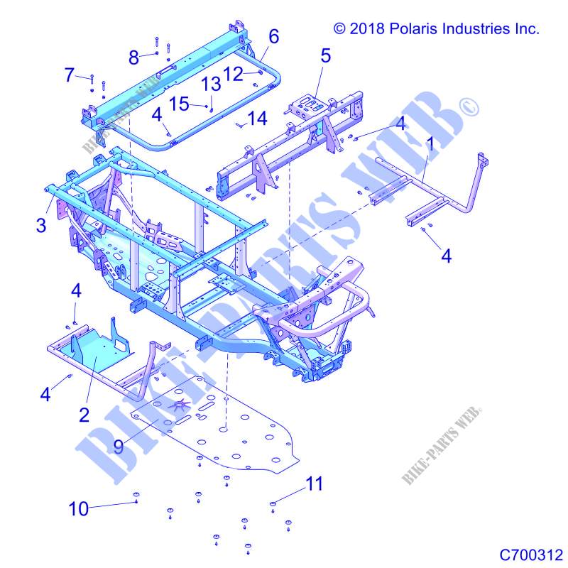 CHASSIS, FRAME AND FRONT BUMPER   R19RME57D7 (C700312) für Polaris RANGER 570 EPS HD 2019