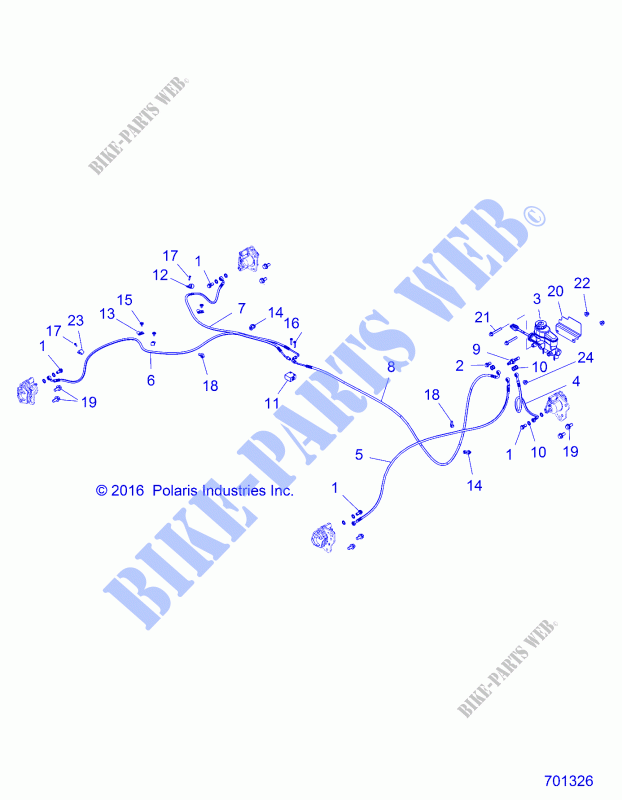 BRAKE LINES AND MASTER CYLINDER   R18RNA57B1/B9/EBV (701326) für Polaris RGR 570 CREW  2018